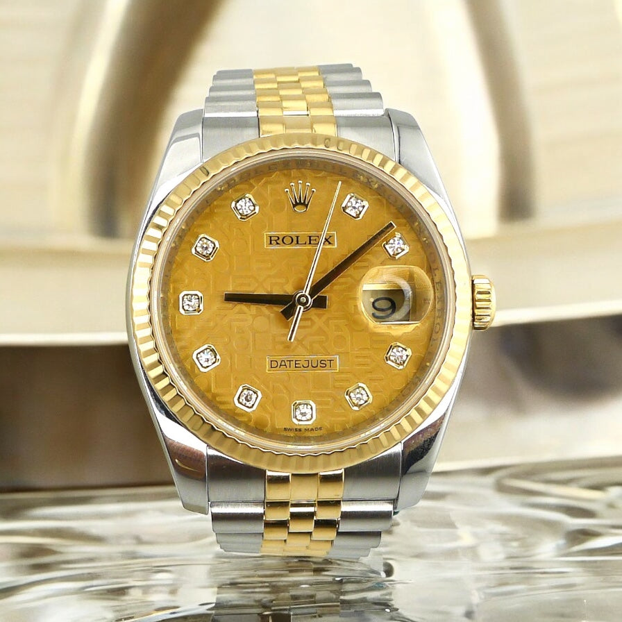 ROLEX - DATEJUST 36MM 2 TONE - MOTIF DIAMOND DIAL - PREOWNED