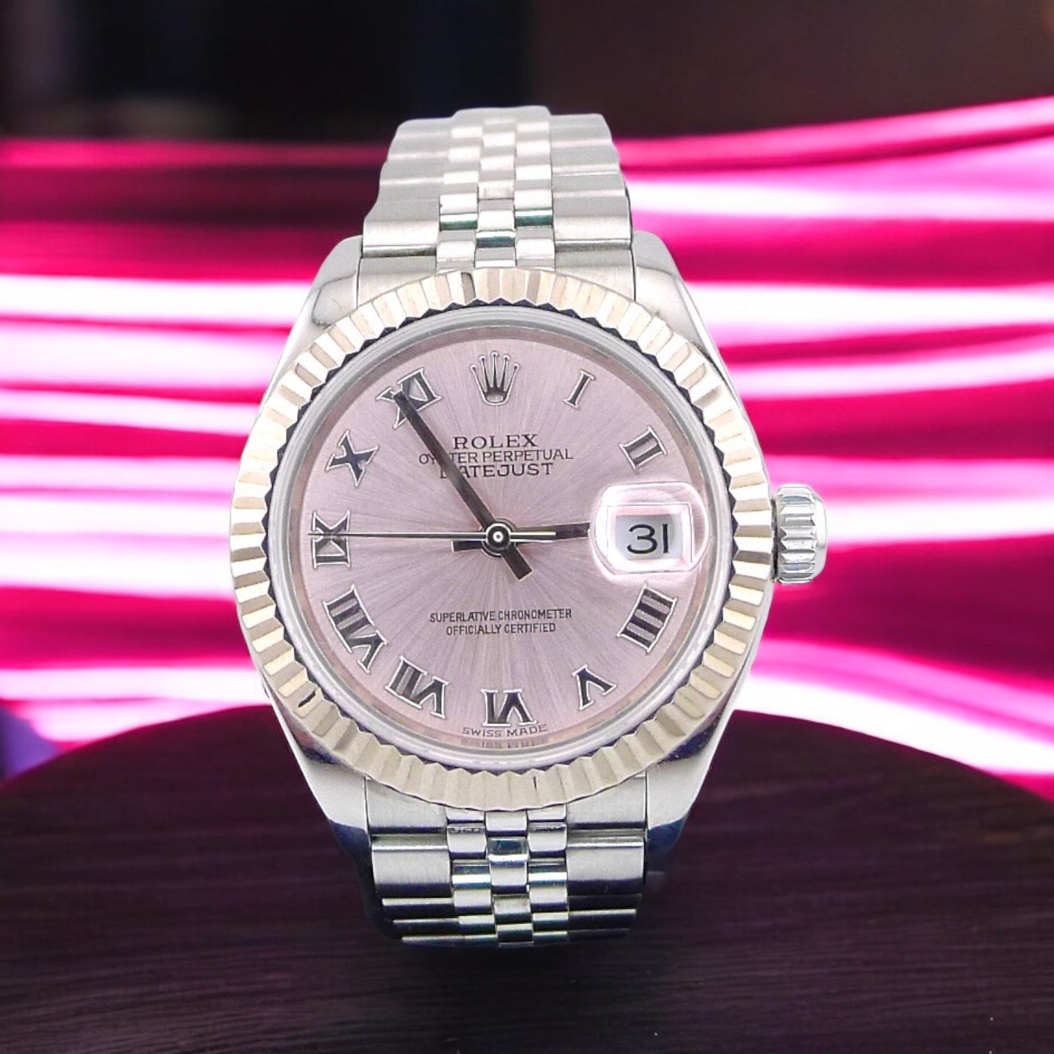 Rolex Lady Datejust - pink roman dial - 279174 - 28mm - prewowned