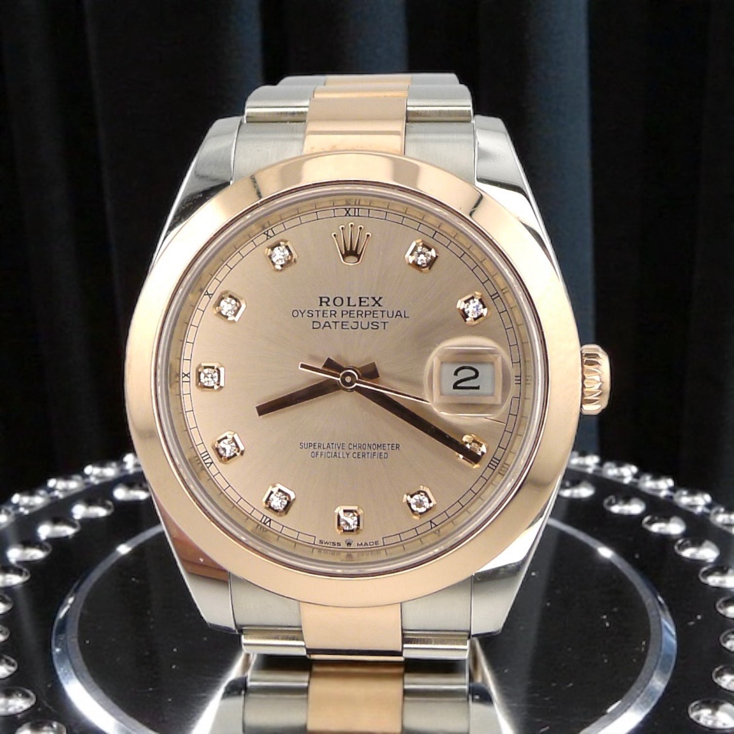 Rolex Rose gold 2 tone - Rose diamond dial - 41mm - preowned