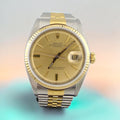 Rolex vintage Datejust - 36mm - 2 tone 18k yellow gold - champagne dial