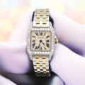 Gorgeous Ladies custom diamond 2 tone Santos Demoiselle